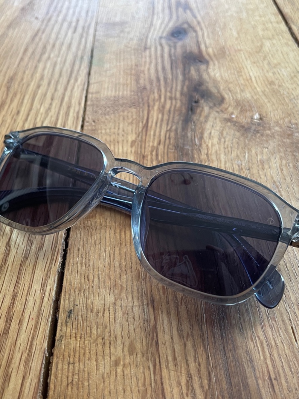 rag & bone Transparent Gray Frame Sunglasses with Dark Lenses